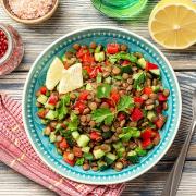 Lencsés saláta Garden Gourmet Vegán Nuggets-szel