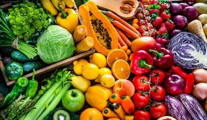 zöldségek és gyümölcsök felállítása
